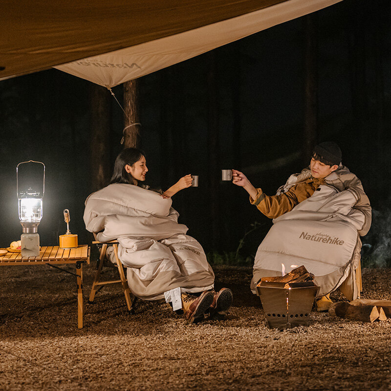 네이처하이크 야외 휴대용 겨울 캠핑 편안한 통기성 다운 코튼 침낭 성인 텐트, 가을 겨울 두꺼운 텐트
