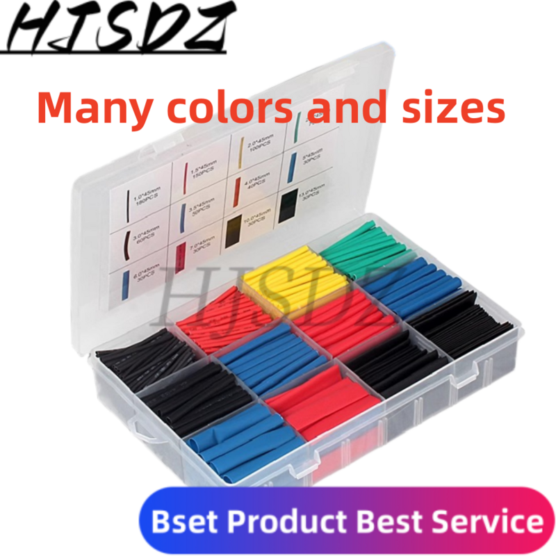127-800pcs Heat Shrink Tube Thermoresistant Heat-shrink Tubing Wrapping Kit Electrical Connection Wire Cable Insulation Sleeving