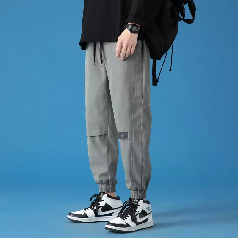 Men's Spring New Korean Fashion Sports Pants Loose Versatile Fashion Workwear Casual Pants Solid Plus Size