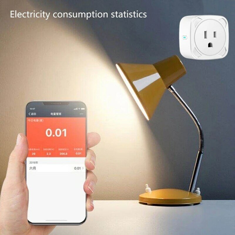 16A US Intelligent Plug With Remote&Voice Control Wifi Socket No Hub Require Dropship