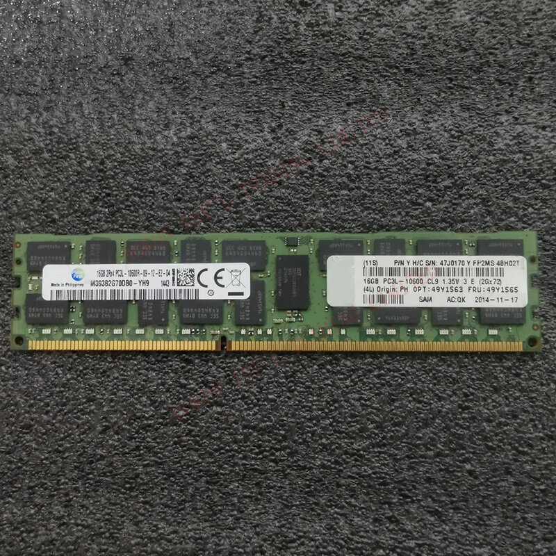 Memoria de servidor de frecuencia equivalente DDR, 16GB, 2Rx4, DDR3, 1333, ddram, PC3L-10600R, M393B2G70DB0, 16G, PC RAM, ordenador