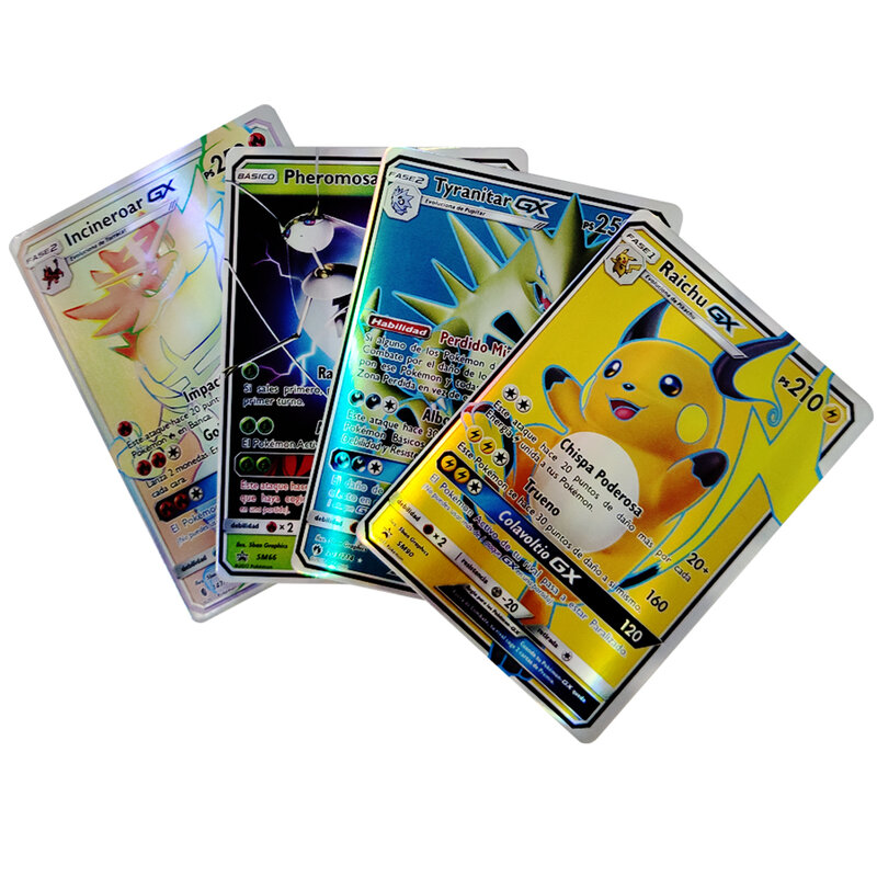 Cartas de Pokémon en español TAG TEAM GX VMAX V Trainer Energy, Golden Vstar Silver Shining Game, juguete para niños