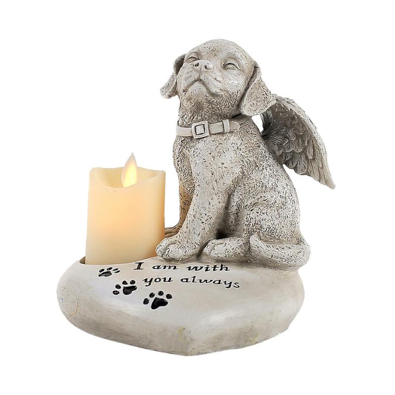 Statua commemorativa del cane per gli amanti dei cani Tribute Statue Pet Memorial Gift Dog Angel Figurine sculture all'aperto regalo di ricordo del cane