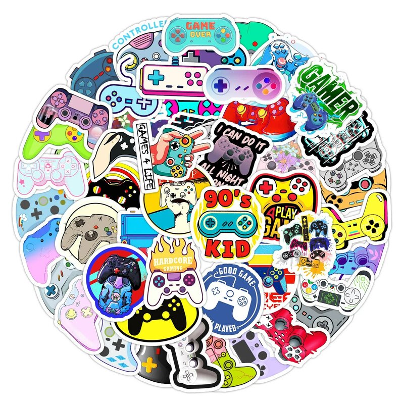 Cartoon Game Console Series Graffiti Adesivos, Adequado para Laptop, Capacetes, Decoração de Mesa, Brinquedos DIY, Atacado, 50pcs