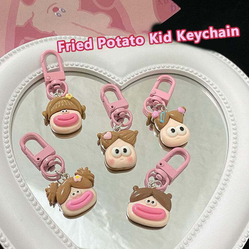Cute Potatoes Keychain Cartoon Big Mouth Monster Keychain Bag Pendant DIY Accessories Key Chains Decoration Jewelry