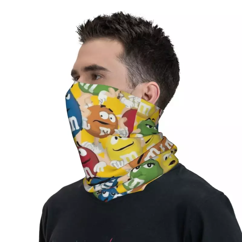 M dan MS Bandana karakter permen syal masker bungkus cetak Gaiter leher memancing Hiking memancing dewasa dapat dicuci