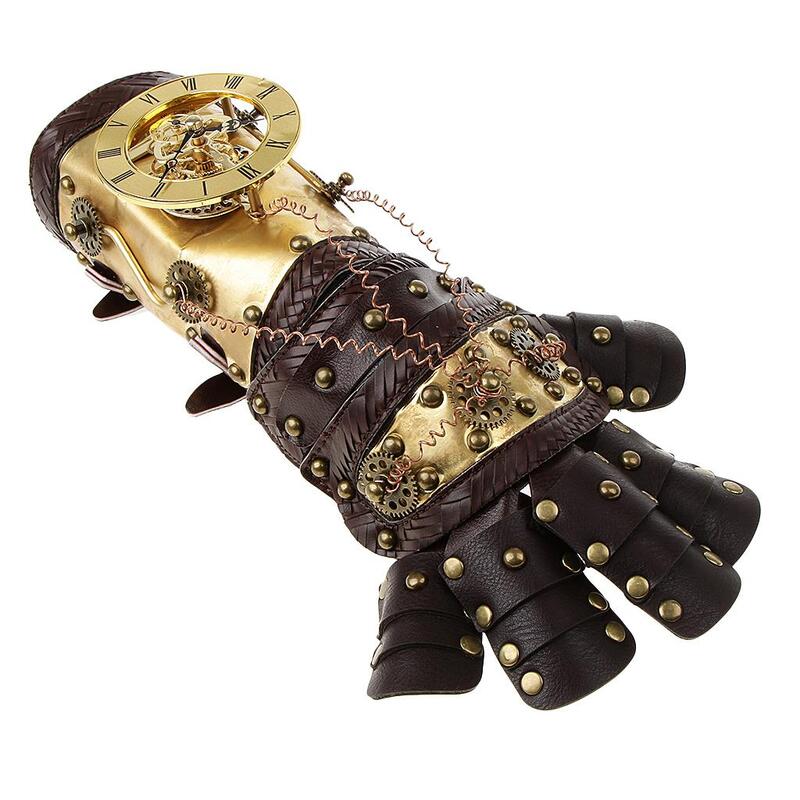 Gotycki Steampunk skórzany mankiet opaska na ramię w stylu Vintage przebranie kostium