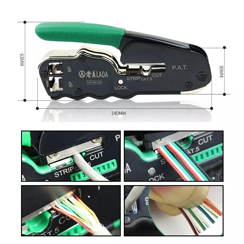 Portable Terminal Crimping Network Tools 6P/8P Multifunction Cable Wire Stripping with gift box Stripper Hand Tools