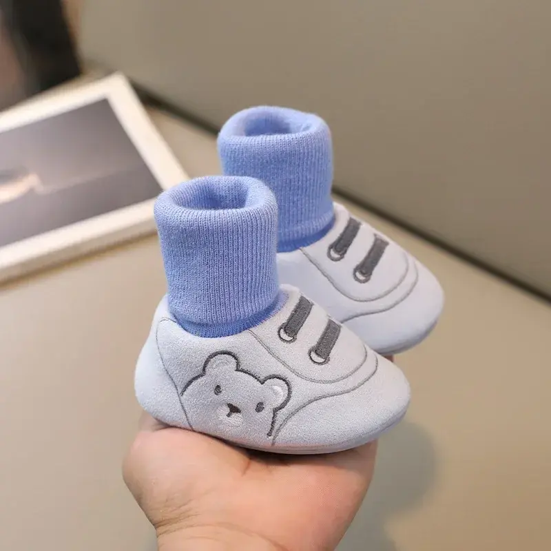 Baby's Soft Rubber Sole Cartoon Socks Shoes, Infantil, Child Floor Sneaker, Toddler Booties, First Walker, Fofos, Crianças, Menino, Meninas