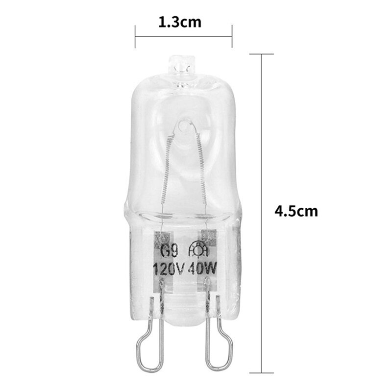 Retail G9 Oven Light High Temperature Resistant Durable Halogen Bulb Lamp For Refrigerators Ovens Fans 40W 500℃ Pin Bulb