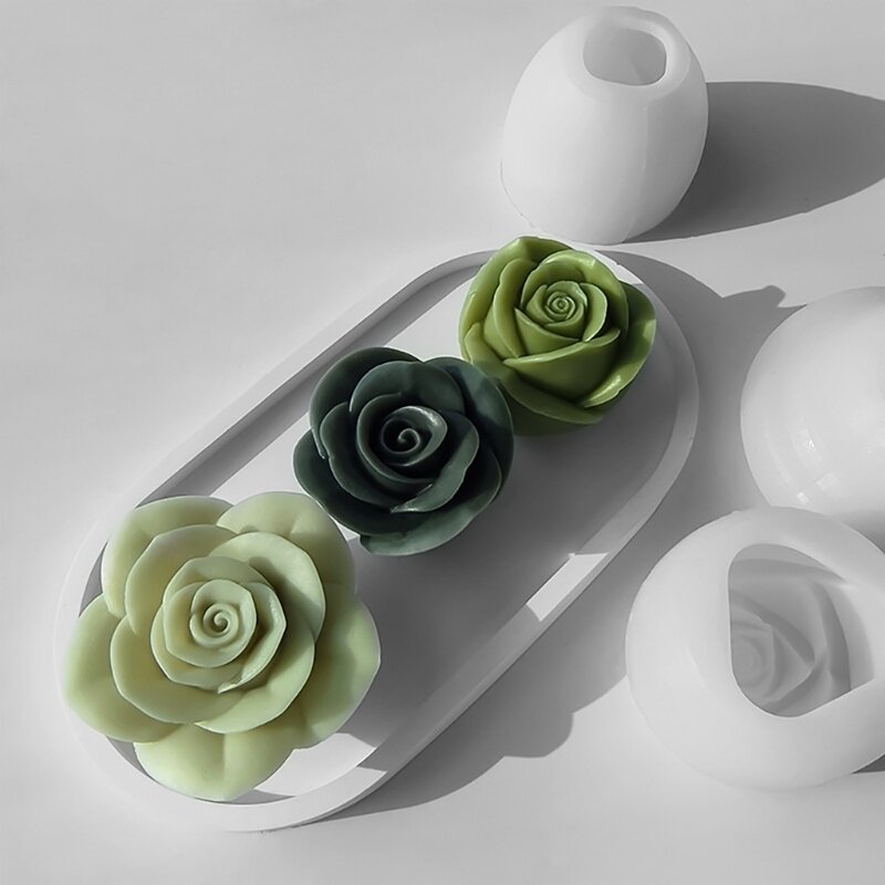 DIY に便利なシリコン型ユニークなバラの香りのキャンドル石膏工芸品の型