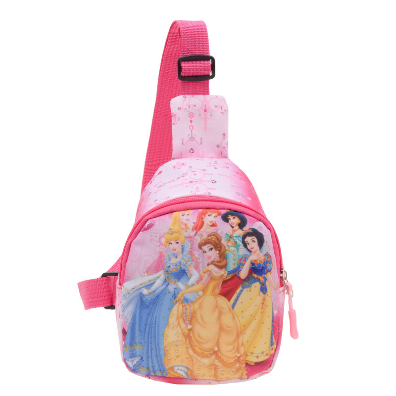 Tas selempang kartun Disney Stitch, tas dada untuk anak-anak, Anime, putri duyung, Minnie Mouse, tas selempang Frozen, tas bahu kasual Mini