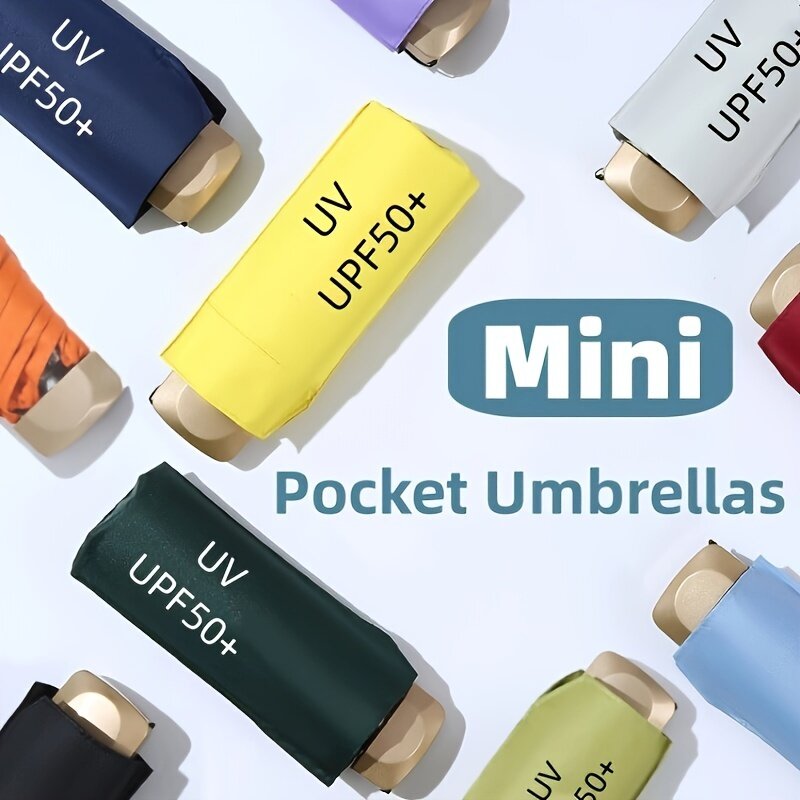 Mini Parasol Kleine Zak Regen Reizen Paraplu Vinyl Opvouwbare Paraplu Uv Bescherming Zonnescherm Zak Parasol Capsule