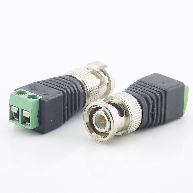 5/10 pces bnc macho conector coax cat5 adaptador plug sistema de segurança acessórios dc vigilância para câmera cctv vídeo balun