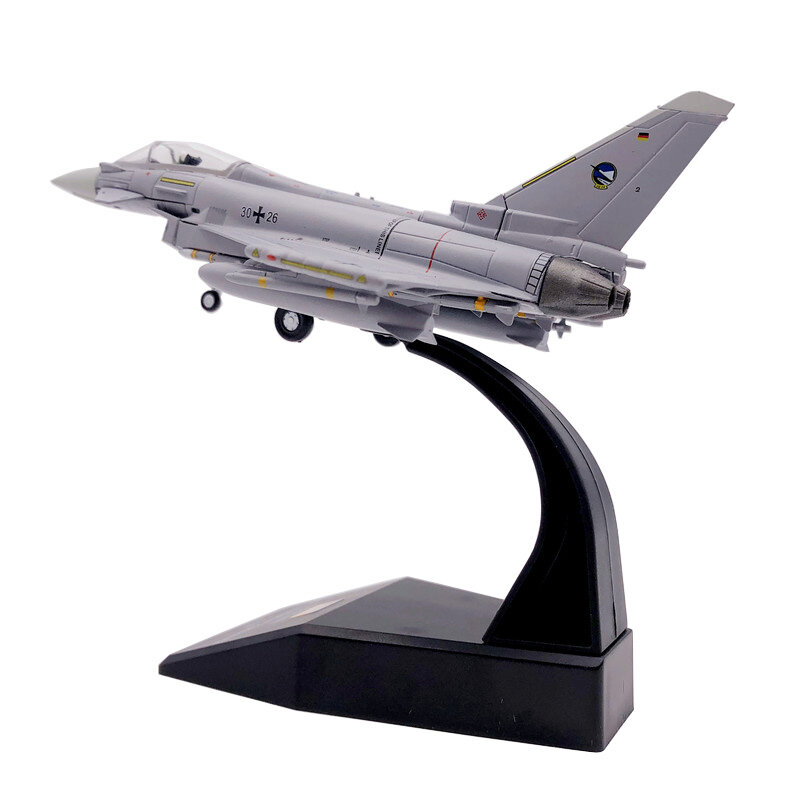 Avión de combate de Metal, escala 1/100, EF2000, Eurofighter, Typhoon, modelo militar, fundido a presión, regalo de colección