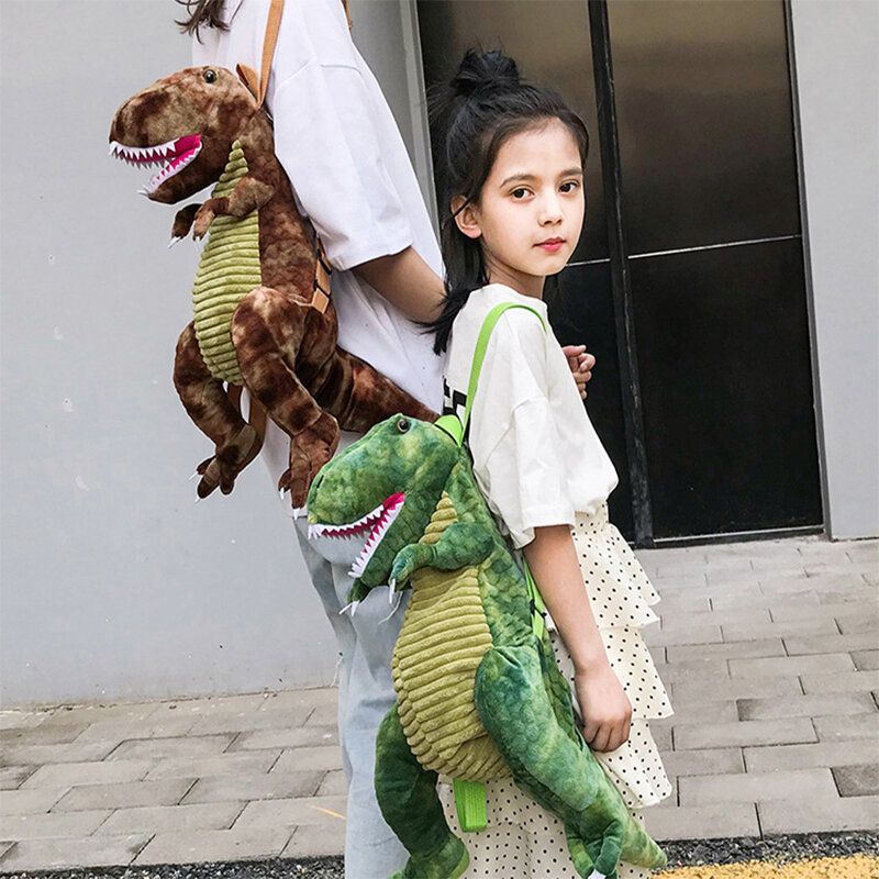Plecak-mochilas Dinozaur para niños y niñas, 3D Bolsa Escolar de felpa, dinosaurio, bolsas de animales, juguetes, regalos