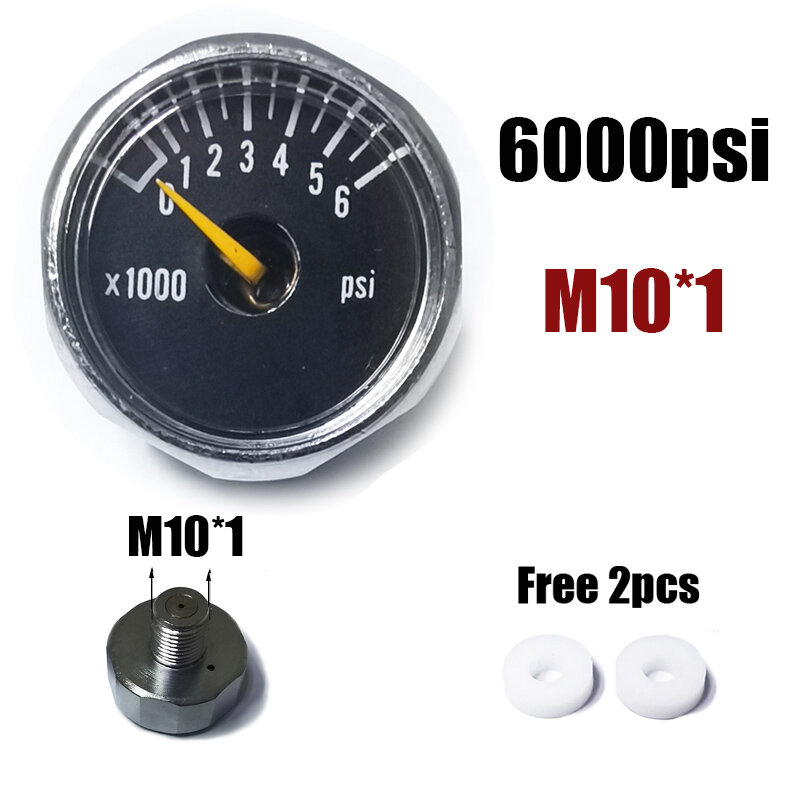 Manometer pengukur tekanan Mini mikro 25mm/1 inci, pengukur tekanan udara terkompresi, pompa tangan Regulator HPA M10 M8 1/8NPT