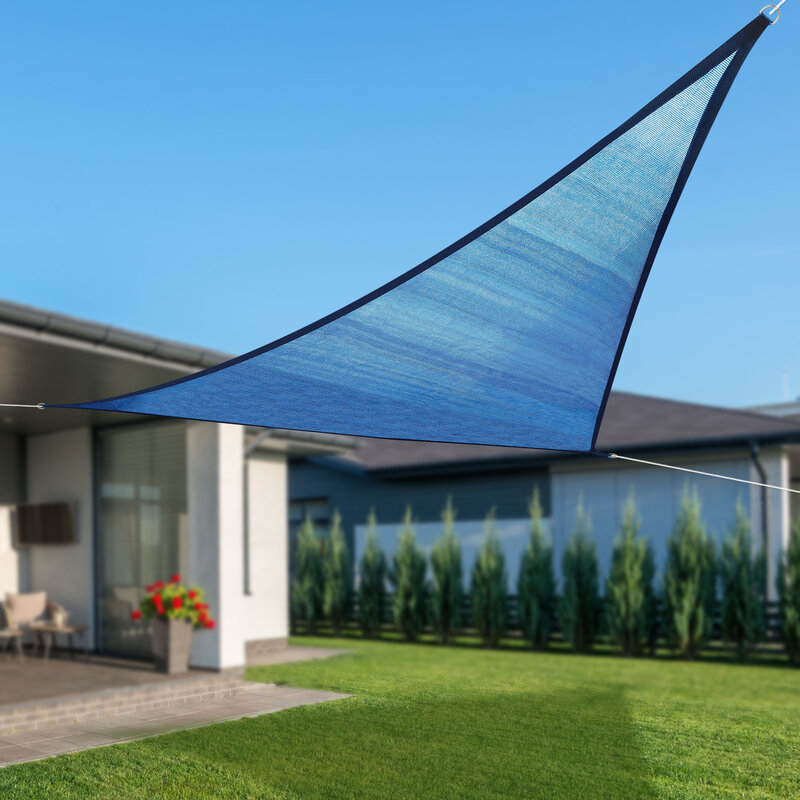 Sun Shade Sail Canopy, Blue Cover for Patio, Outdoor, Triangle, Backyard, Garden, Playground, 12 "x 12"