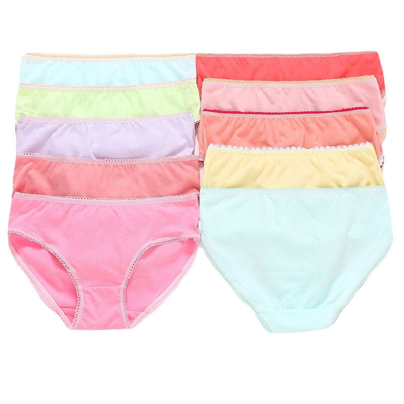 Algodão infantil macio fino cuecas, bonito dos desenhos animados princesa pintura cuecas, Kid Brief, meninas florais, tamanho 100-150, 6pcs