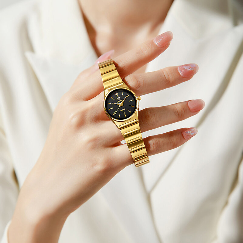 LIEBIG nowy japonia zegarek kwarcowy zegar męski luksusowe złote pełne stalowe zegarki męskie Casual 3Bar wodoodporny Reloj Hombre