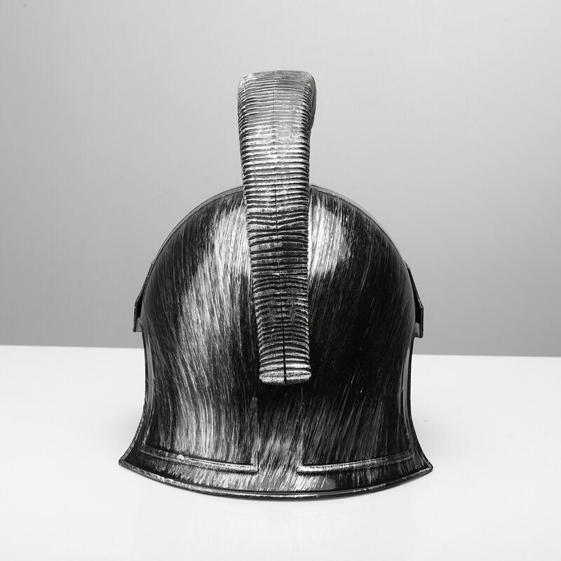 Helm prajurit Romawi abad pertengahan, helm ksatria plastik, helm tanduk timbul, penutup kepala Trojan untuk Cosplay Halloween