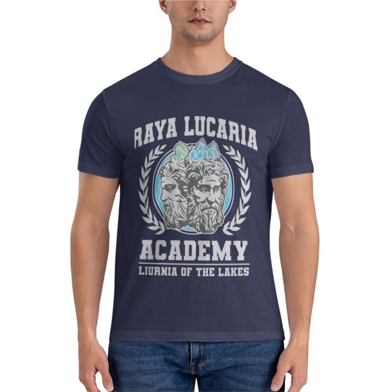 Kaus katun pria baru kaus klasik sekolah Lucaria Academy baju olahraga pria untuk pria