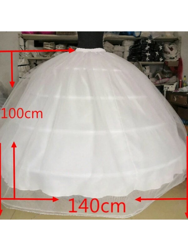 Neue heiße verkaufen 4 Reifen großen weißen Petticoat super flauschigen Krinoline Slip Unterrock für Hochzeits kleid Brautkleid auf Lager