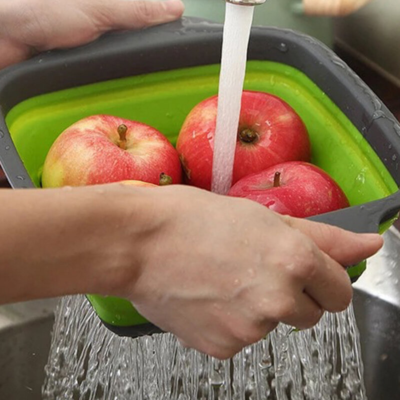 Filtro dobrável frutas vegetais cesta de lavagem escorredor prato escorredor silicone escorredor dobrável cozinha ferramenta armazenamento