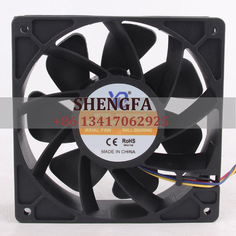 YD Case Fan YD12038B2G 12V 4.5A 120X120X38MM 12038 12CM Ant S7S9 Wing Bit Series Cooling Fan
