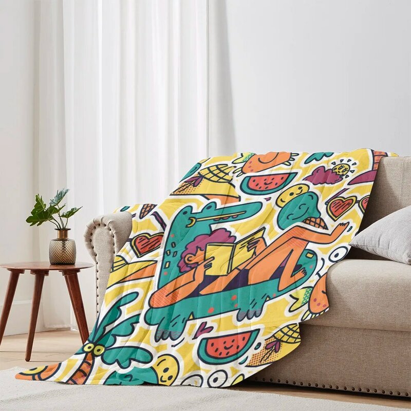 Фланелевое Одеяло для мальчиков, всесезонное детское одеяло с мультяшным принтом фруктов, Кондиционер