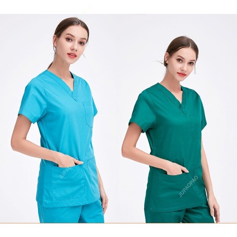 Uniforme médico ajustado para mujer, conjuntos de exfoliantes, accesorios de enfermería, batas de cirugía para Hospital, clínica Dental, salón de belleza, ropa de trabajo