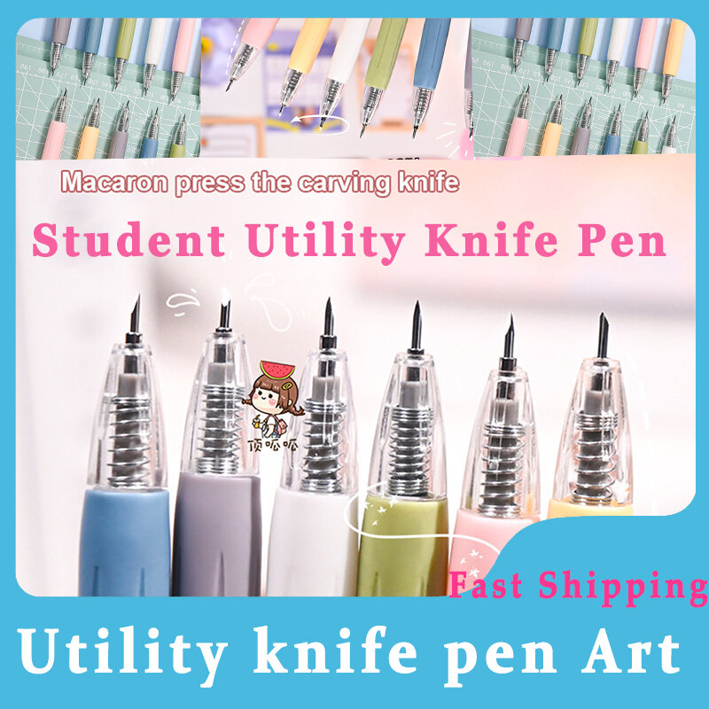 Cartoon Muster Student Utility Messer Stift Kunst Utility Messer gestanzte Aufkleber Maschine Stift Schule liefert Messer Papier schneiden Mac
