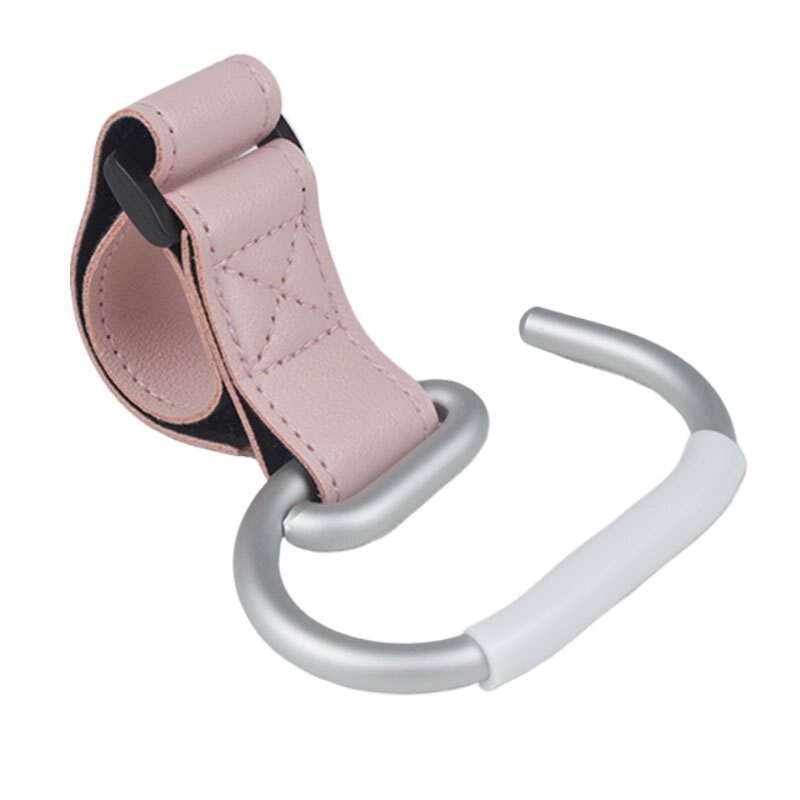 2Pcs PU Leather Stroller Hooks Rotate 360 Degrees Multifunctional Leather Hooks for Bags Stroller Accessories Christmas Gift