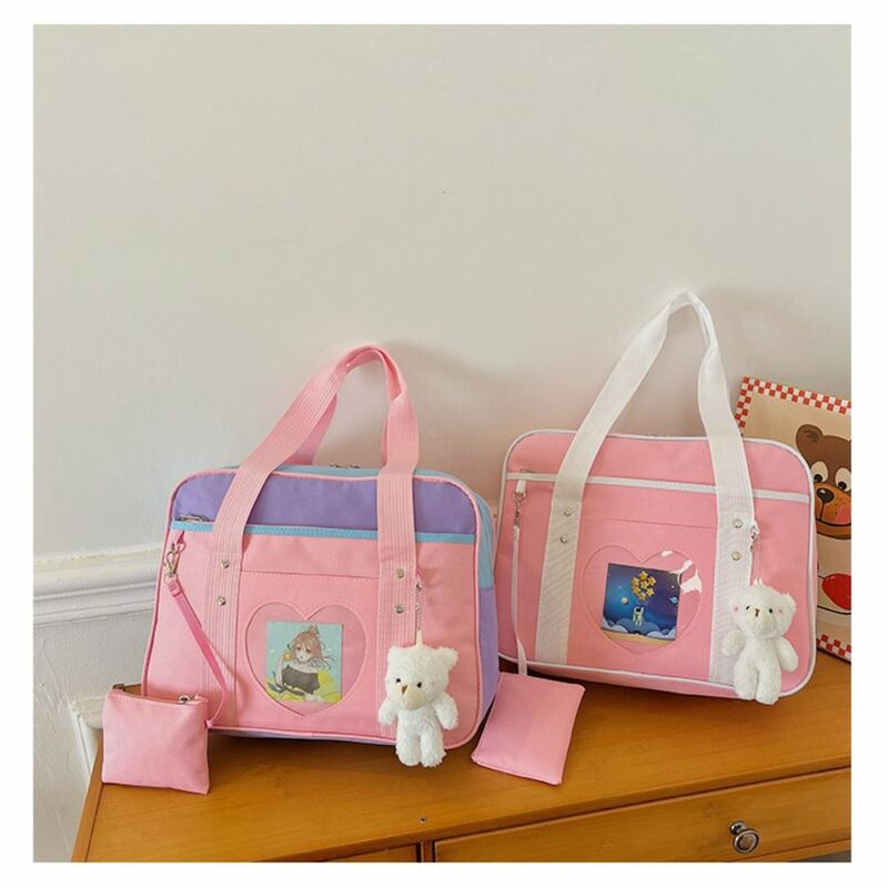 Koreanische Art Canvas Einkaufstasche neue Macaron Farbe große Kapazität süße Handtasche All-Match-Reisetasche