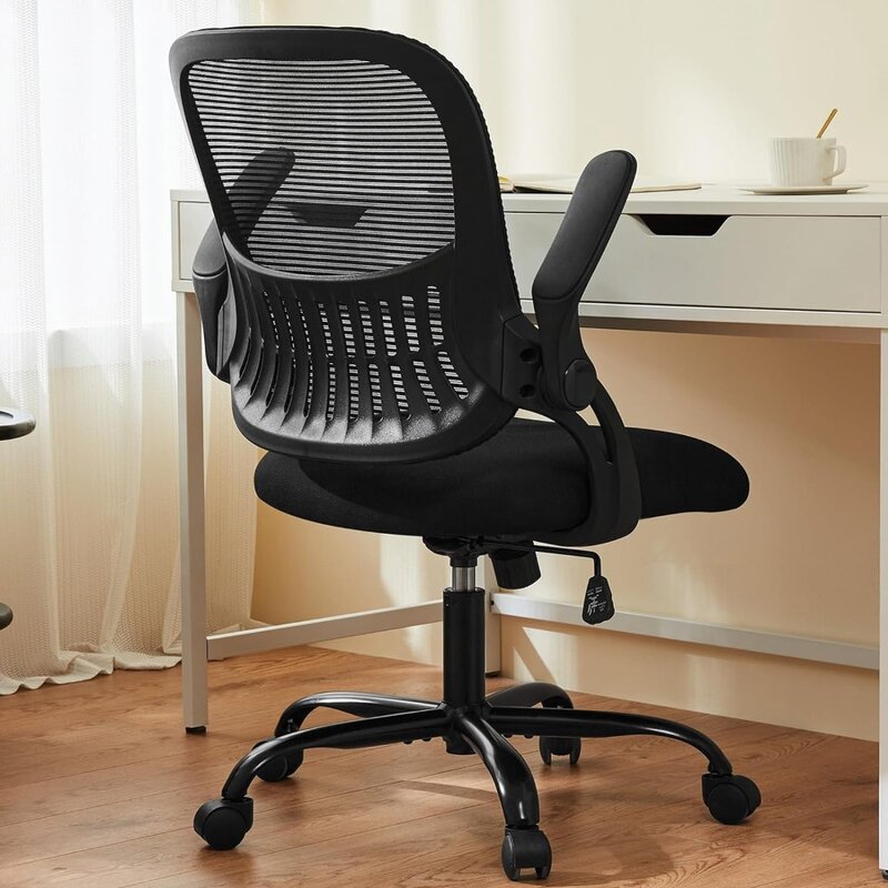 Süß knuspriger Bürocomputer-Schreibtischs tuhl, ergonomische drehbare Arbeits stühle aus Mesh mit mittlerer Rückenlehne und Rädern