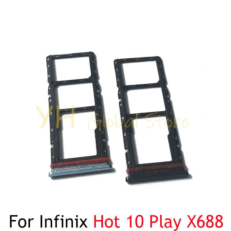 For Infinix Hot 10 X682 X682B X682C / 10 Play X688 X688C Sim Card Slot Tray Holder Sim Card Repair Parts
