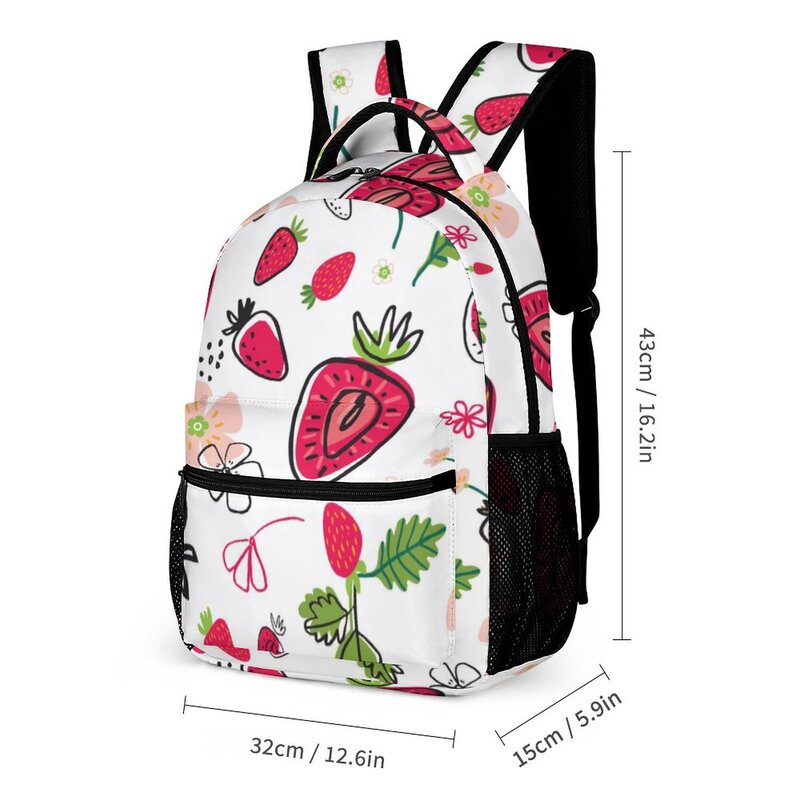 3PCS/Set Kids Fruit Backpack Full Printing Book Bag School Bag for Teenager with Lunch Bag Pencil Case Mochila