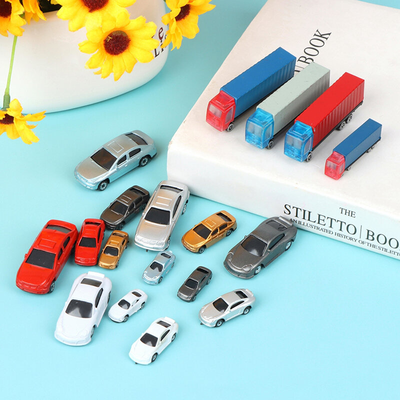 Modelo miniatura do recipiente do caminhão do carro, brinquedo da decoração da boneca, presentes do menino do aniversário, 1:100-200 Dollhouse