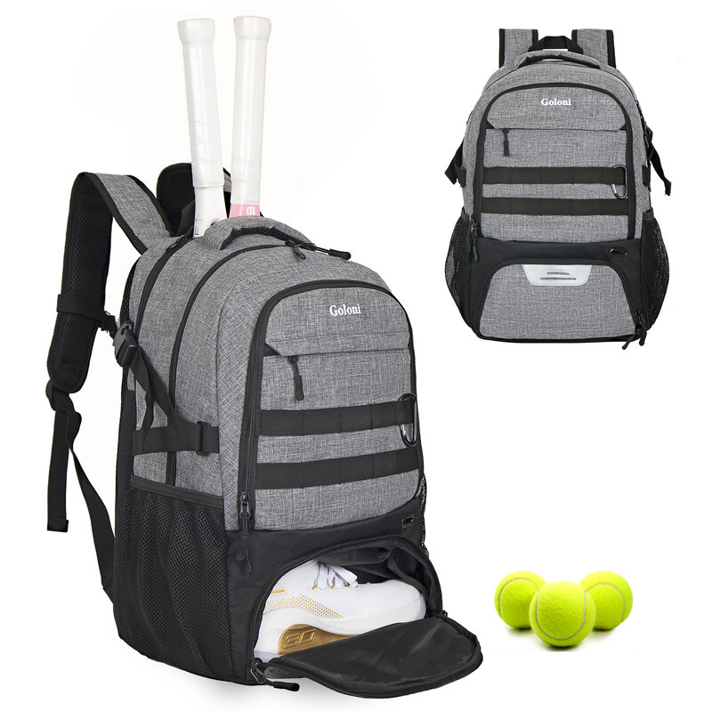 Tennis Backpack 2 Rackets with Ventilated Shoe Compartment Which Can Hold Shoes Up to Size 11-12