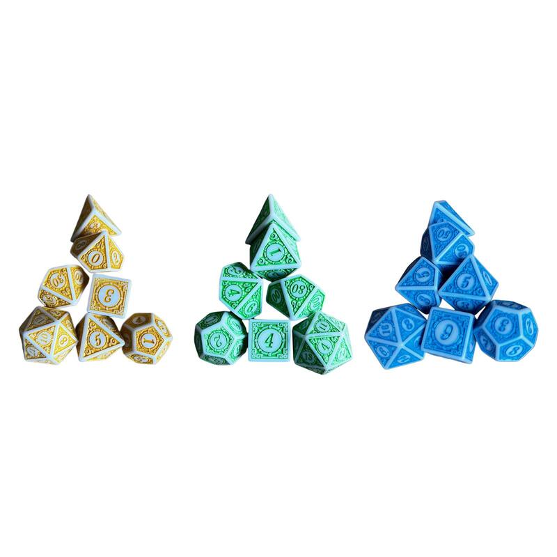 Multi Sided Polyhedral Dices para Role Playing, Jogos de Cartas, Party Supplies, 7 Pcs