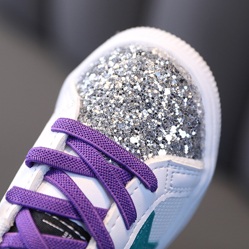 Sepatu Anak-anak Perempuan Sneakers Fashion Sepatu Anak-anak Sepatu Kasual Bayi Balita Fashion Payet Tenis Anak-anak Musim Semi Musim Gugur
