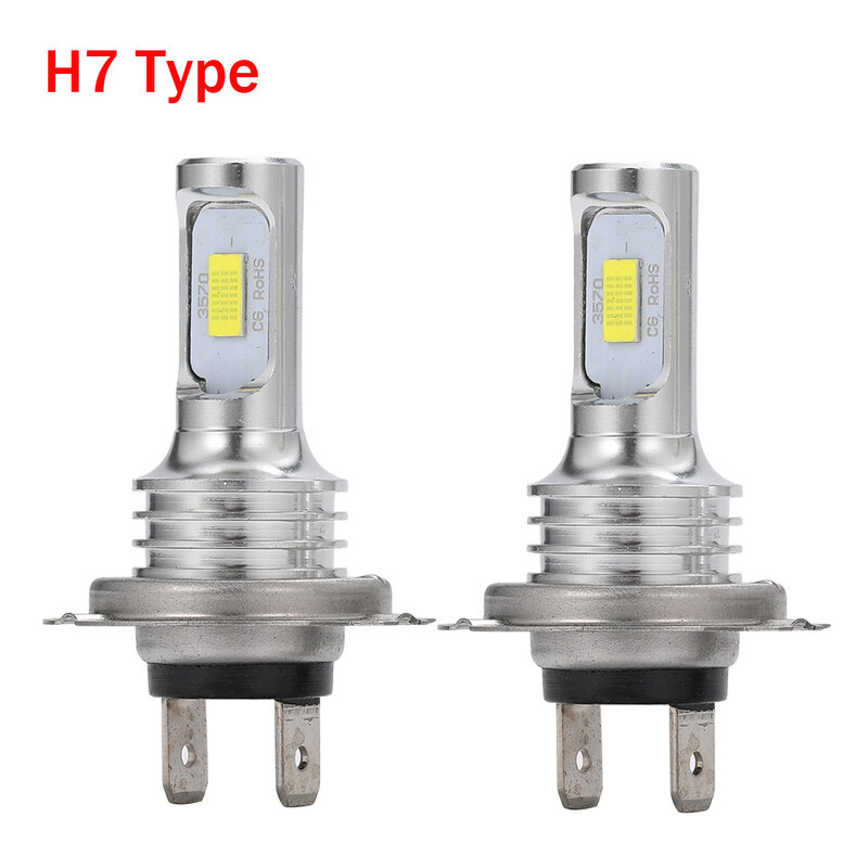 2Pcs H15 H4 H7 LED ไม่มีข้อผิดพลาด CSP-3570ชิปไฟหน้า80W 20000Lm DRLs หลอดไฟ6500K สีขาวสีเหลืองสีฟ้าหัวชุดหลอดไฟอัตโนมัติ