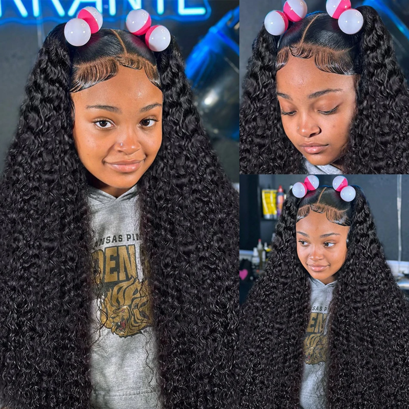 360 peruka z kręconymi koronkowa fala peruką HD dla czarnych kobiet przezroczysta peruka z kręconymi falami i kręconymi koronkami z przodu ludzkich włosów