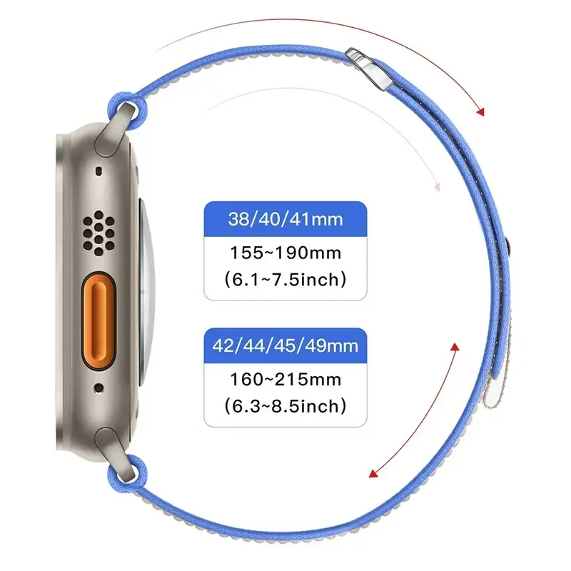 Correa Trail Loop para Apple Watch Ultra 2, pulsera deportiva de nailon, Serie 9, 8, 7, 45mm, 41mm, 44mm, 40mm, 42mm