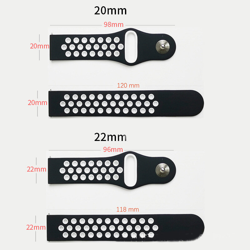 20mm/22mm Sport Silicone band For Amazfit GTS 4/3/2/2e/GTS 2/GTR 4/3/Pro 47mm/GTR 2e/stratos Watch Bracelet Amazfit bip strap