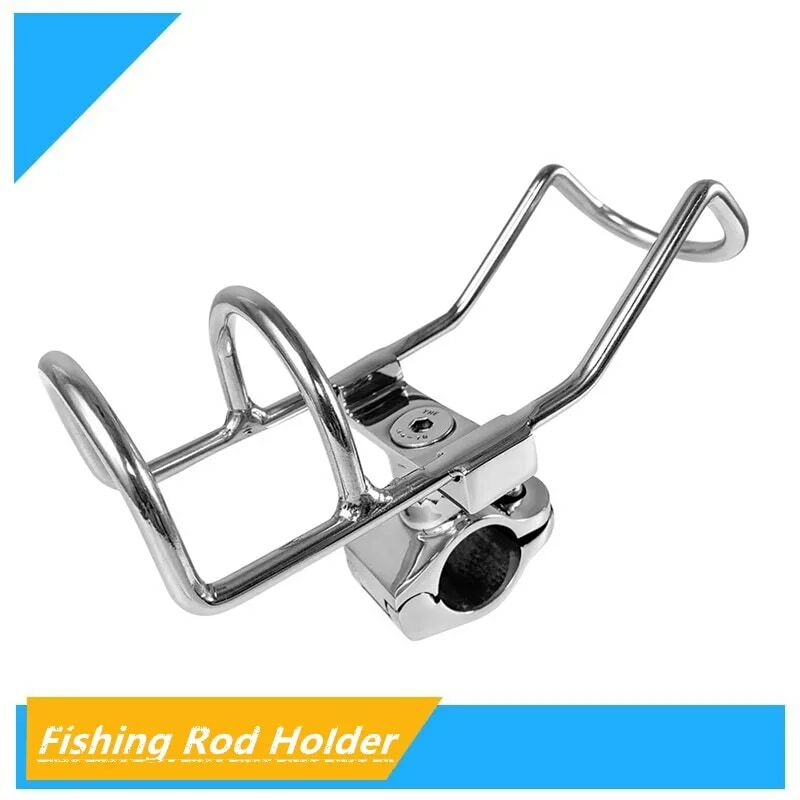 316 Stainless steel Rail Mounted Clamp on Rod Holder Double Wire for Fishing Boat Kayak 25mm 32mm Marine Fishing Rod Holder