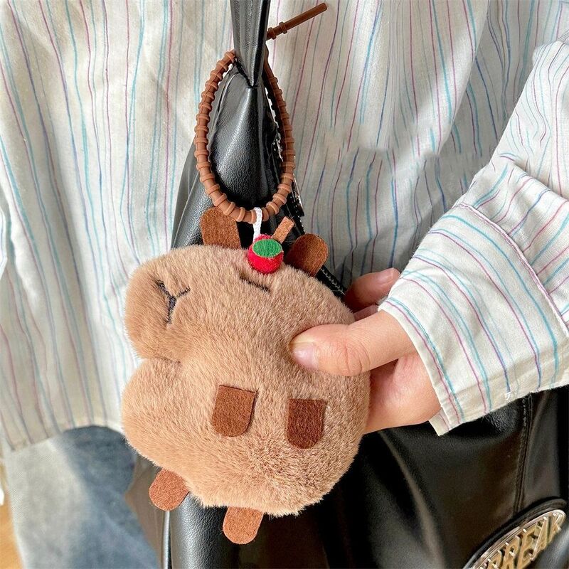 Animals Capybara Pendant Keychain Backpack Plush Toy Bag Pendant Bag Decoration Jewelry DIY Craft Accessories