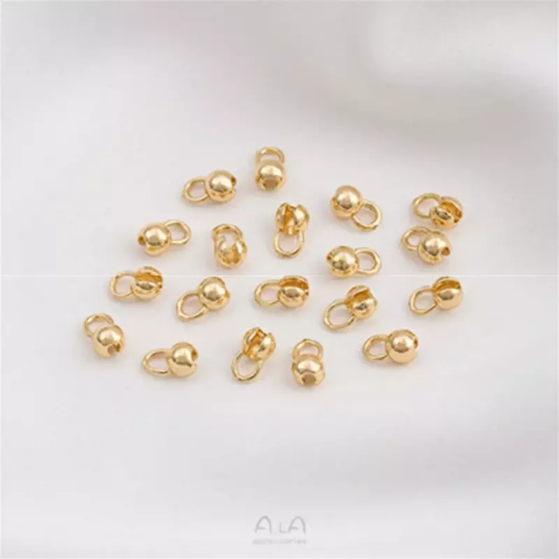 14K Gold Positioning Bead Buckle Chain Knot Ending Buckle Diy Bracelet Necklace Connecting Buckle Jewelry Accessories C042