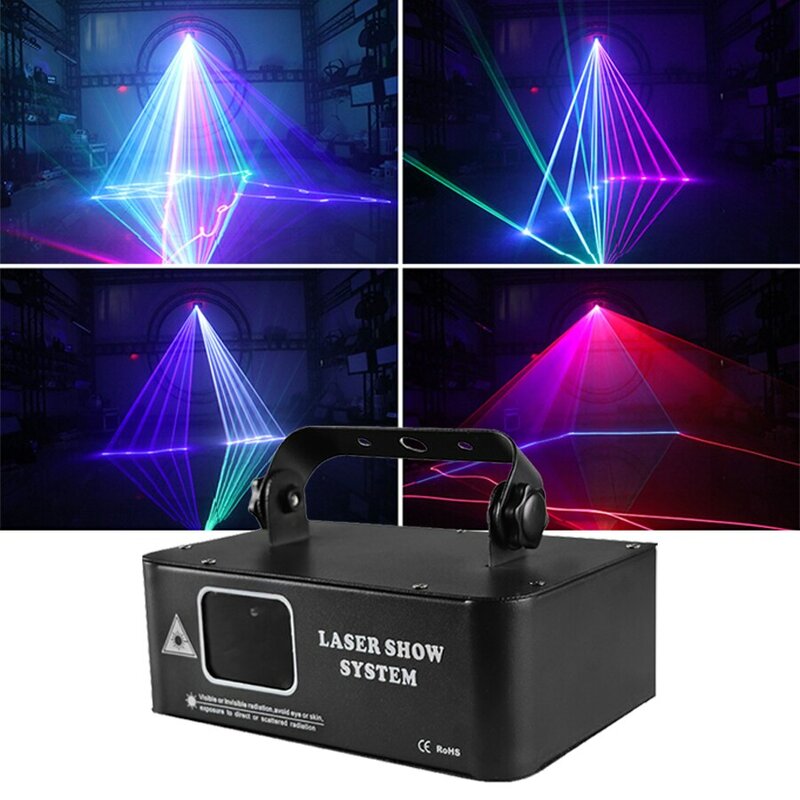 RGB เลเซอร์500mW Beam Line เครื่องสแกนโปรเจคเตอร์ DMX Professional DISCO DJ งานแต่งงานปาร์ตี้บาร์คลับเวที