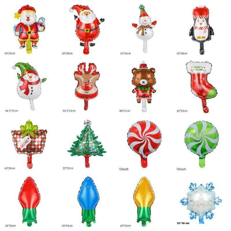 Balon Foil natal besar kartun boneka salju Santa Penguin permen Selamat Natal tema Selamat Tahun Baru dekorasi pesta bola Foil